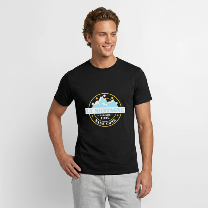T-shirt homme - La montagne: Garantie sans cons - noir - front