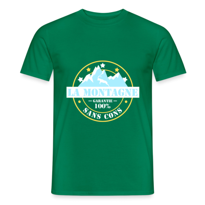T-shirt homme - La montagne: Garantie sans cons - vert - front
