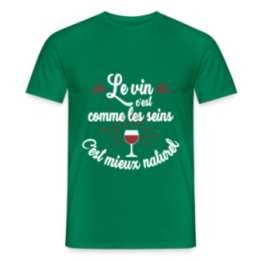 T-shirt homme - Le vin c'est mieux naturel - vert - front