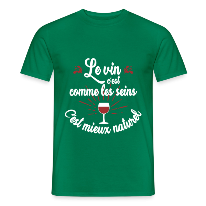 T-shirt homme - Le vin c'est mieux naturel - vert - front