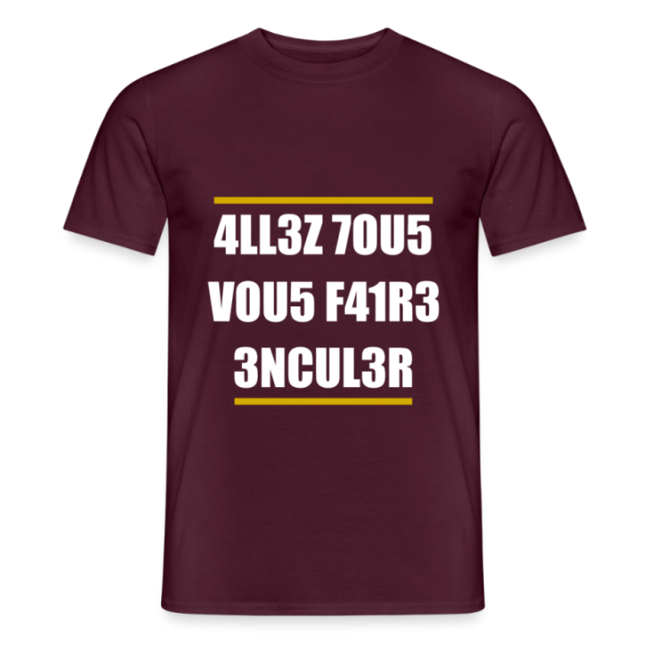 T-shirt homme - Allez tous vous faire... - rouge brique - front