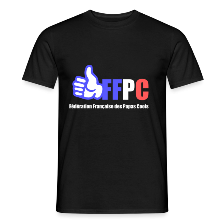 T-shirt homme - Fédération Française des papas cools - noir - front