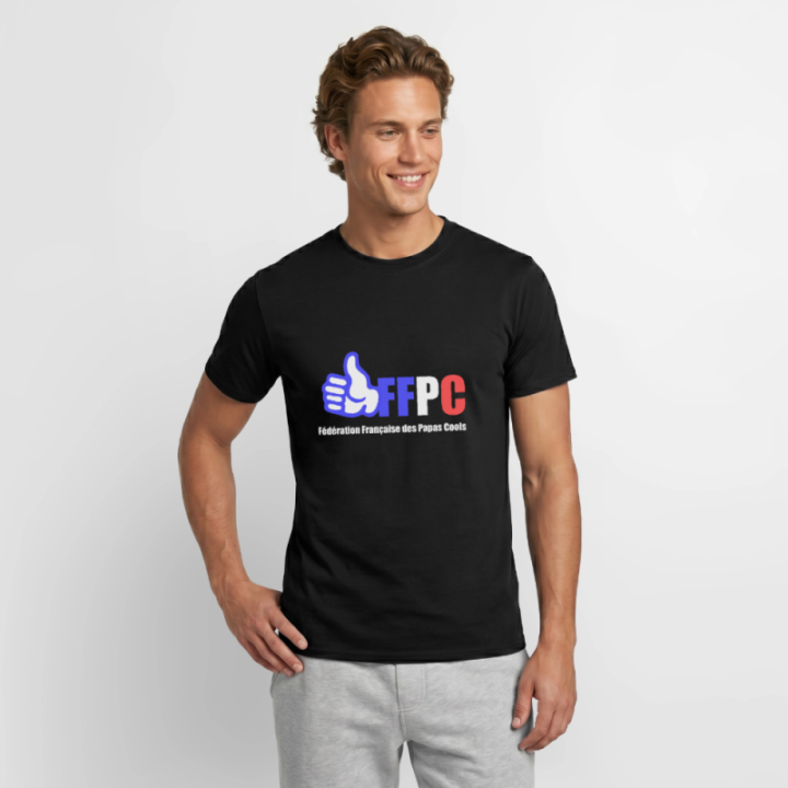 T-shirt homme - Fédération Française des papas cools - noir - front