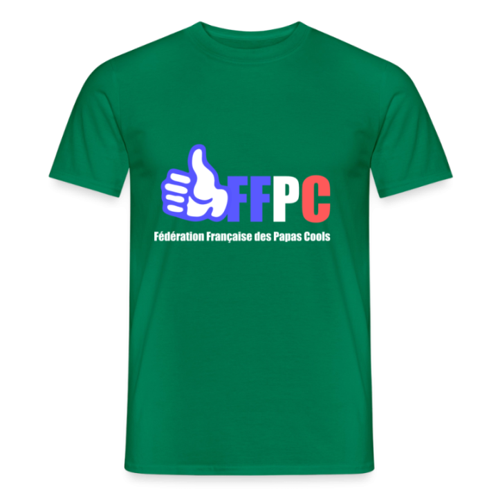 T-shirt homme - Fédération Française des papas cools - vert - front