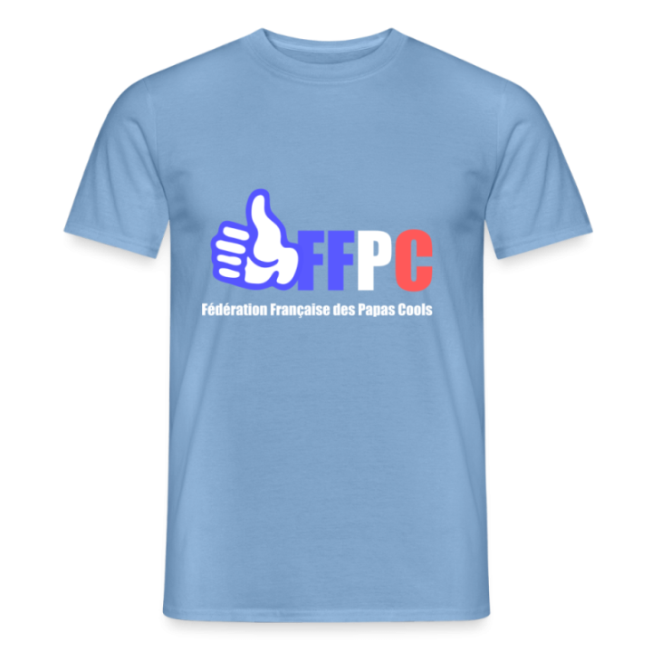 T-shirt homme - Fédération Française des papas cools - carolina blue - front