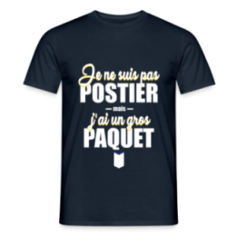 T-shirt homme - J'ai un gros paquet - marine - front