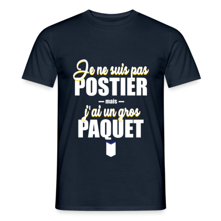 T-shirt homme - J'ai un gros paquet - marine - front