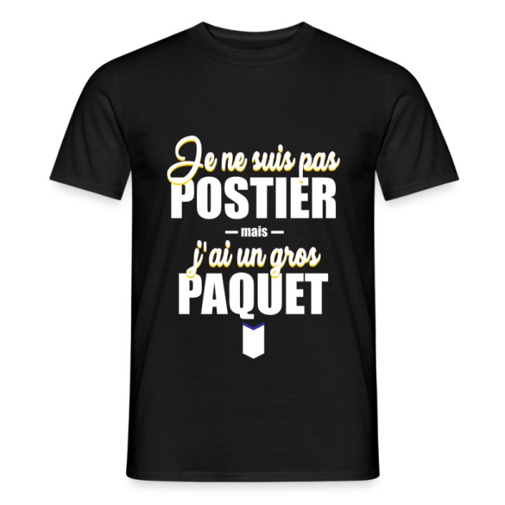 T-shirt homme - J'ai un gros paquet - noir - front
