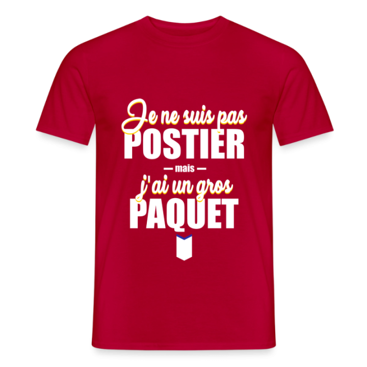 T-shirt homme - J'ai un gros paquet - rouge - front
