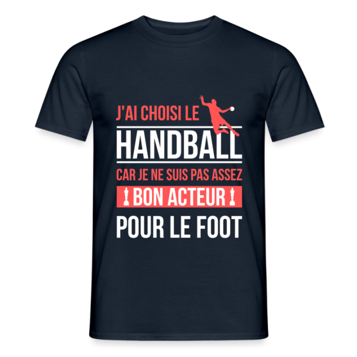 T-shirt homme - J'ai choisi le handball - marine - front