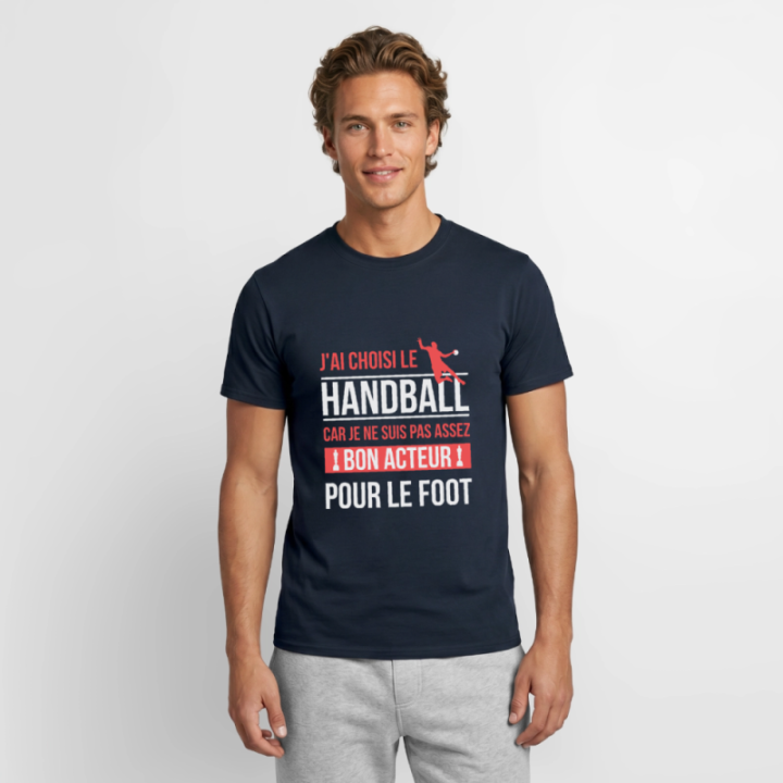 T-shirt homme - J'ai choisi le handball - marine - front