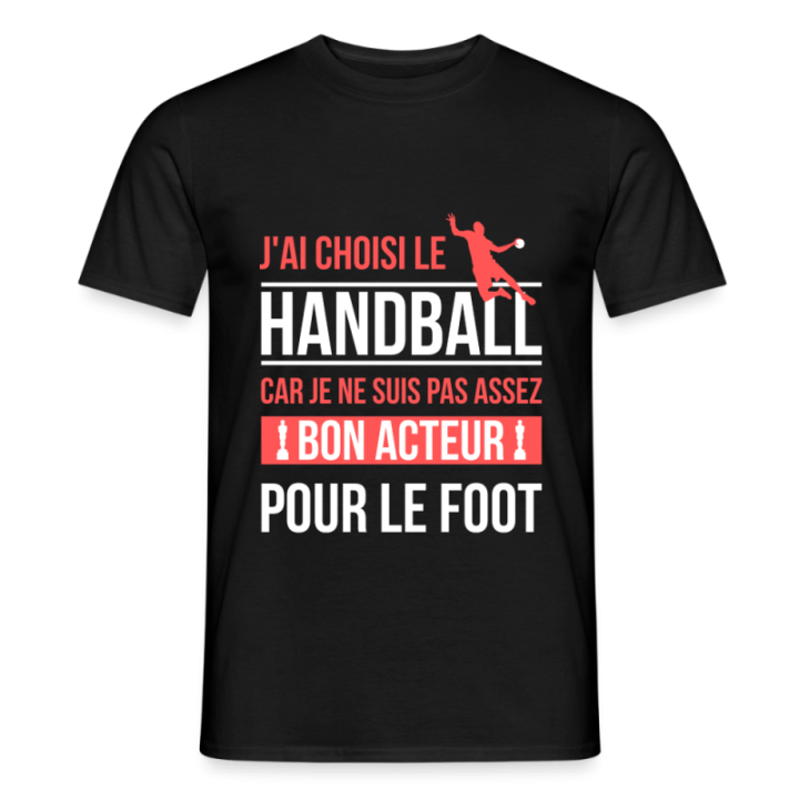 T-shirt homme - J'ai choisi le handball - noir - front