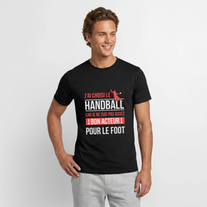 T-shirt homme - J'ai choisi le handball - noir - front