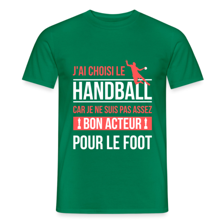 T-shirt homme - J'ai choisi le handball - vert - front