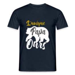 T-shirt homme - L'unique papa ours - marine - front