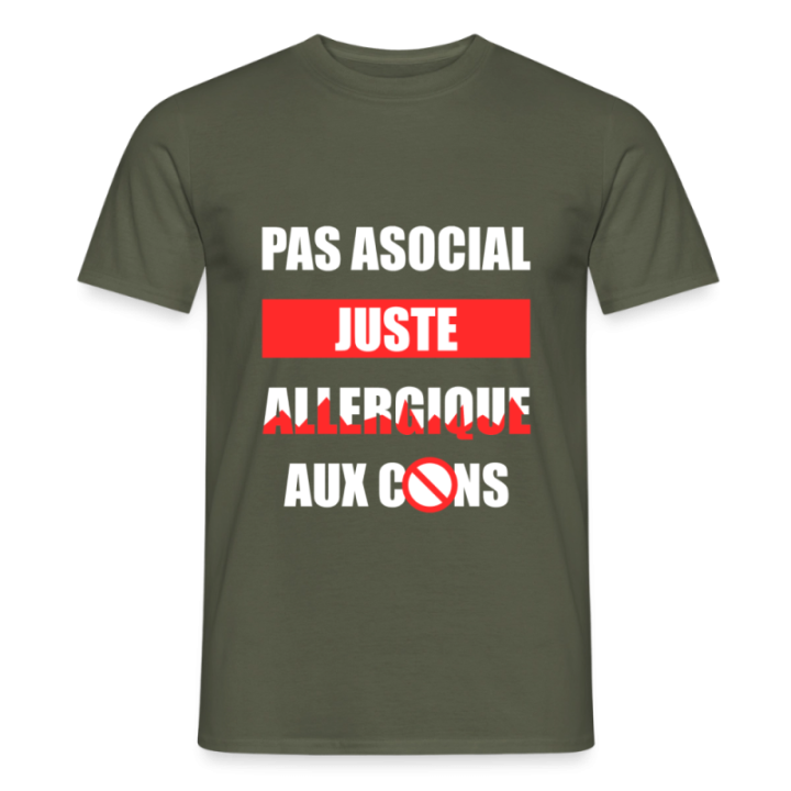  juste allergique aux cons - noir - front