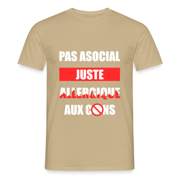  juste allergique aux cons - vert militaire - front