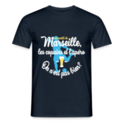 T-shirt homme - Un match de Marseille, les copains et l'apéro