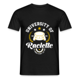 T-shirt homme - University of raclette - noir - front