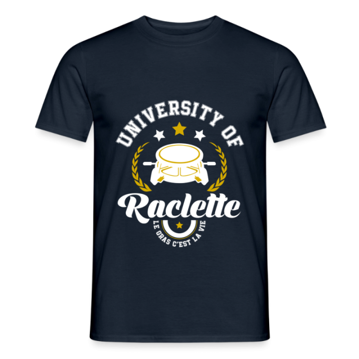 T-shirt homme - University of raclette - marine - front