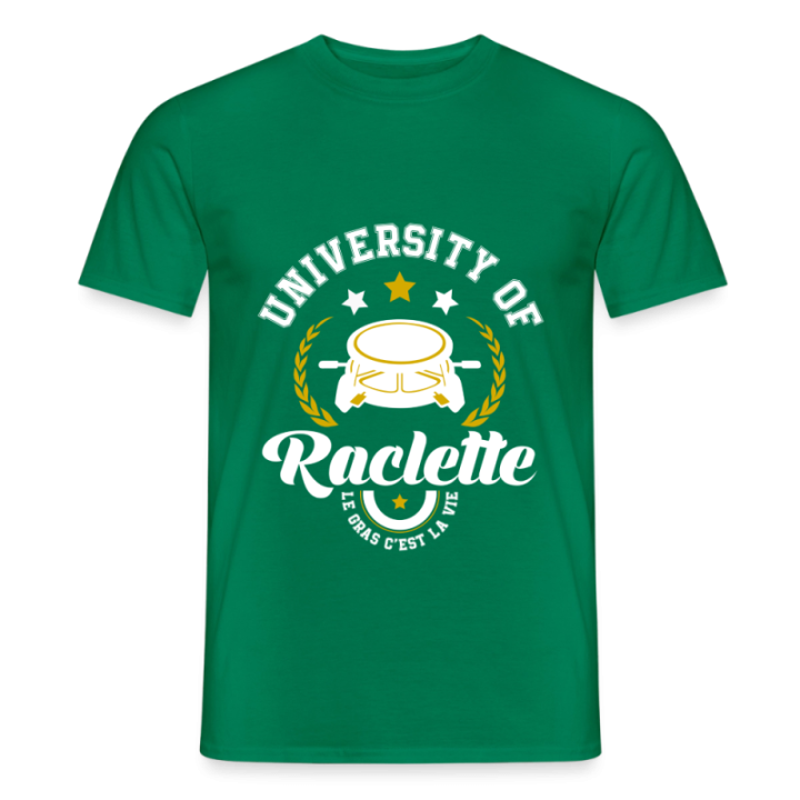 T-shirt homme - University of raclette - vert - front