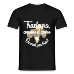 T-shirt homme - Tracteurs, copains et apéro
