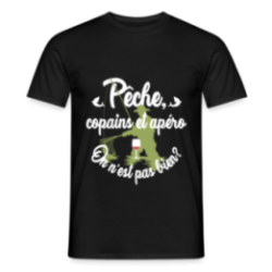 T-shirt homme - Pêche, copains et apéro