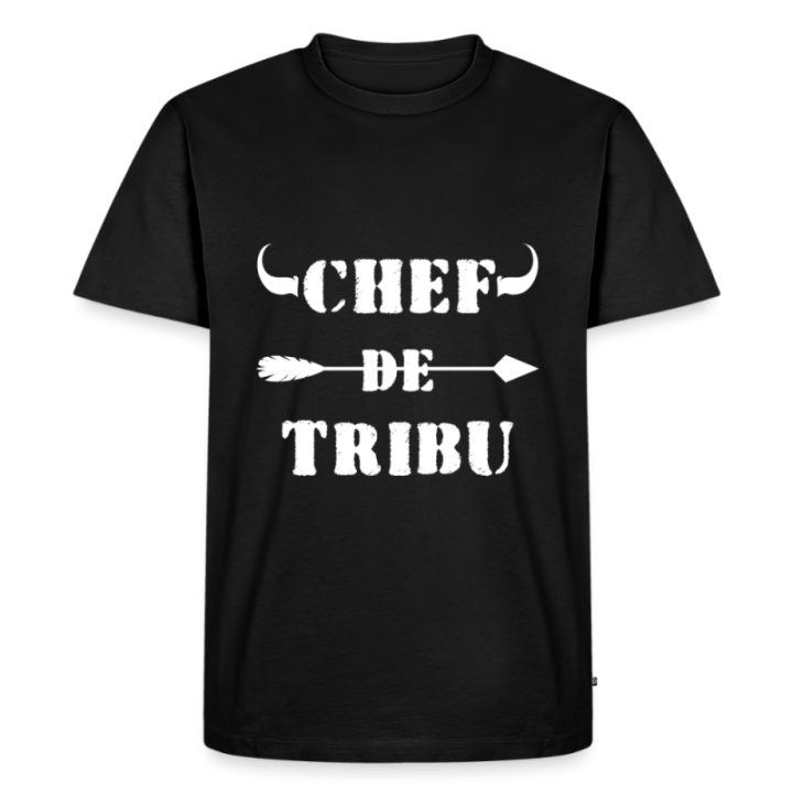 T-shirt premium homme - Chef de tribu - noir - front