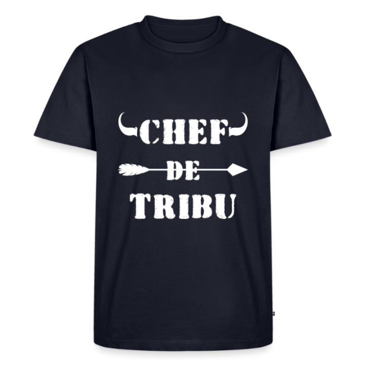 T-shirt premium homme - Chef de tribu - bleu marine - front