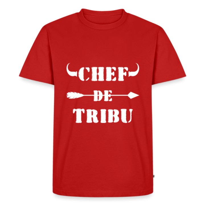 T-shirt premium homme - Chef de tribu - rouge - front
