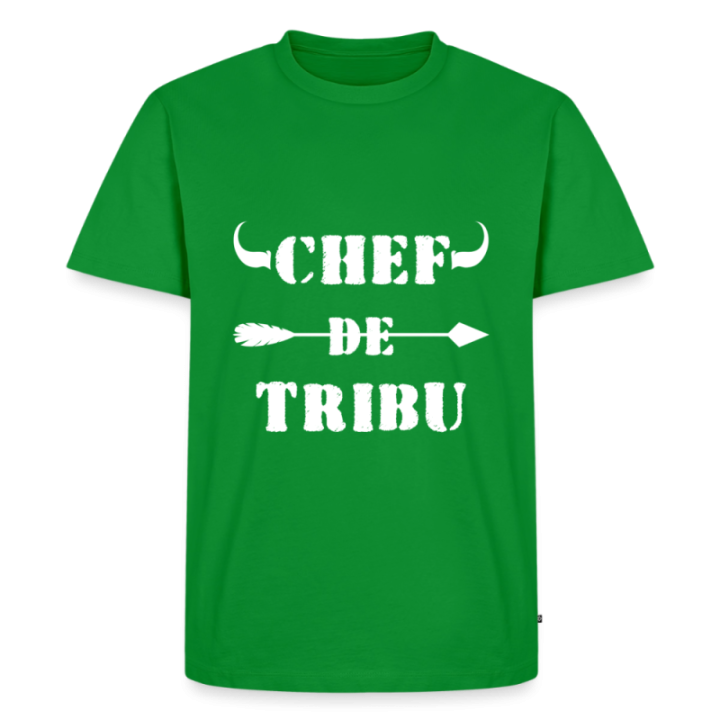T-shirt premium homme - Chef de tribu - vert - front