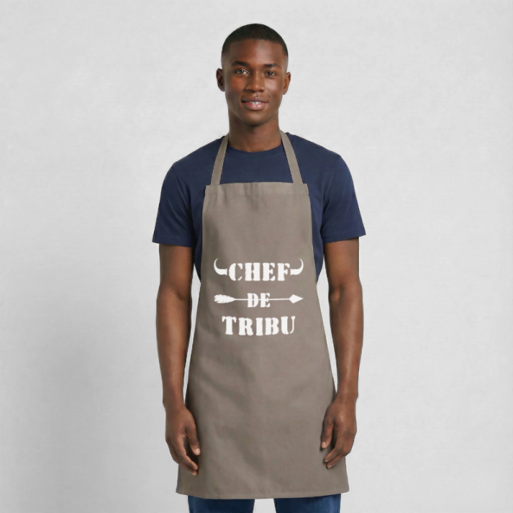 Tablier de cuisine - Chef de tribu - gris - front