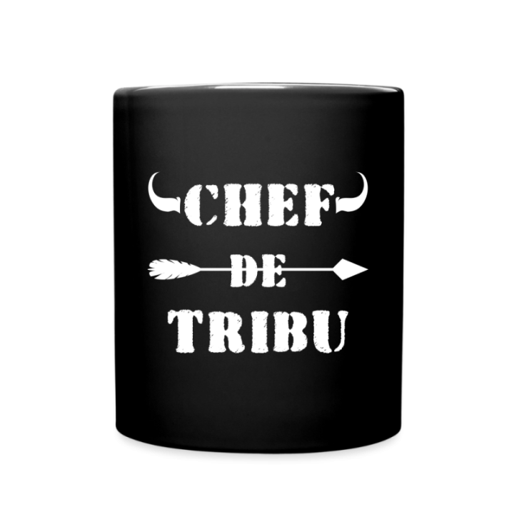 Mug uni - Chef de tribu - noir - front