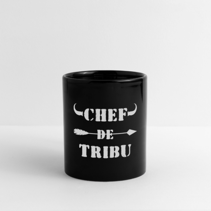 Mug uni - Chef de tribu - noir - front