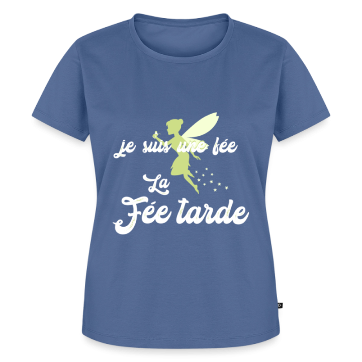 T-shirt premium femme - Je suis la fée Tarde - bleu pigeon - front
