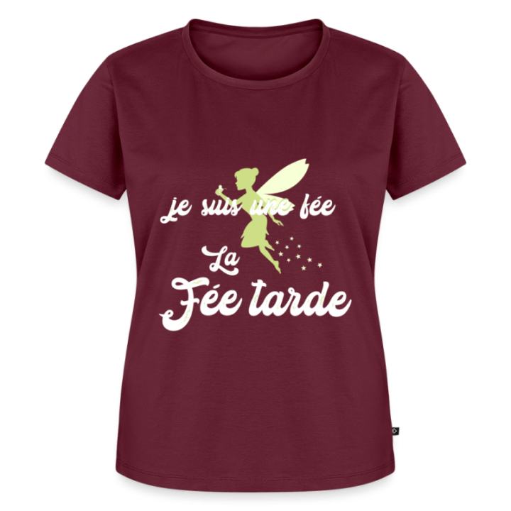 T-shirt premium femme - Je suis la fée Tarde - bourgogne - front