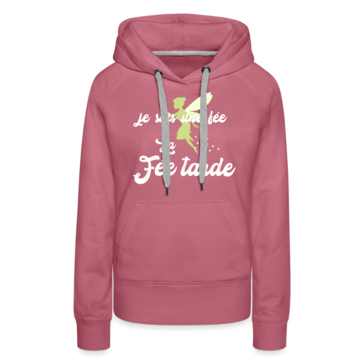 Sweat-shirt à capuche premium femme - Je suis la fée Tarde - mauve - front