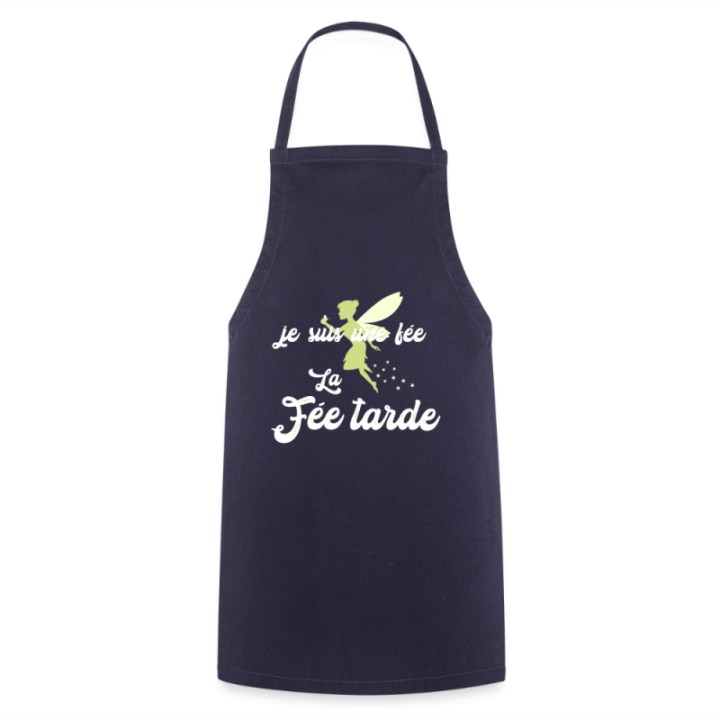 Tablier de cuisine - Je suis la fée Tarde - marine - front