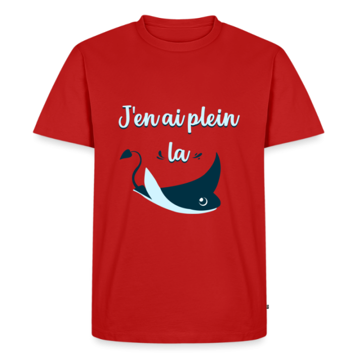 T-shirt premium homme - Plein la raie - rouge - front