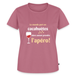 T-shirt premium femme - Le monde part en cacahuètes - mauve - front