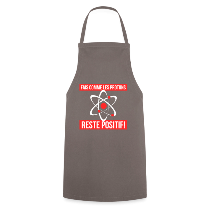 Tablier de cuisine - Fais comme les proton: Reste positif - gris - front