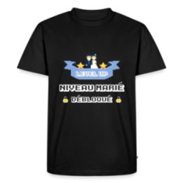 T-shirt premium homme - Level-up: Niveau marié débloqué - noir - front